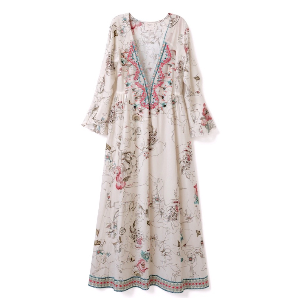 Floral Maxi Dress with Embroidered Details
